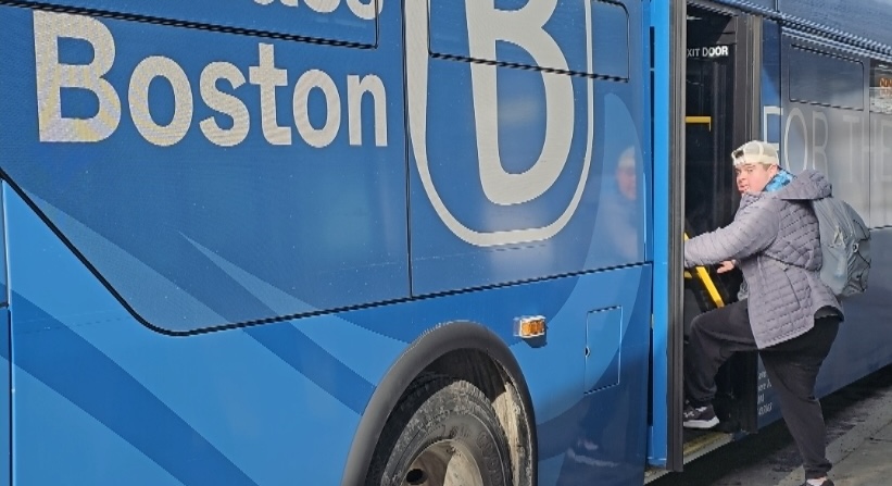 Student boards UMB shuttle bus